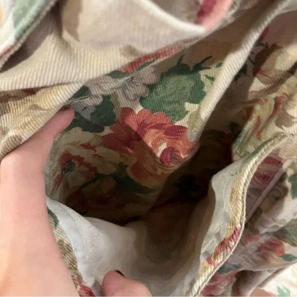 Handmade floral Jean Shortalls overalls casual approximately women’s size XL - Picture 6 of 12